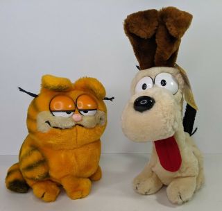 Vintage 1981 9 " Garfield And 1983 13 " Odie Plush Stuffed Animal Toys Odie W/ Tag