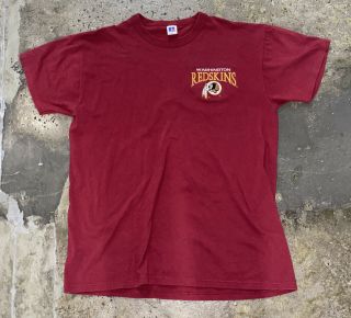 Vintage Washington Redskins L T Shirt Nfl Embroidered Cotton 90s Usa Russell Ath