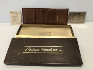 Vintage Prince Gardner Brown Leather Wallet Billfold - Gift Box –