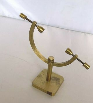 Small Vintage Brass Item Holder Adjustable Vise Vice Caliper Display Stand Geode