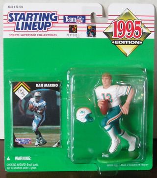 1995 Dan Marino Miami Dolphins Starting Lineup In Pkg With Football Card