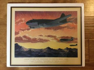 Vintage Charles H Hubbell Airplane Print Thompson Products Curtiss Wright C - 46