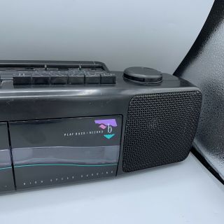 Vintage Magnavox Radio Dual Cassette Tape Recorder Player Boombox D8097 Neon 3