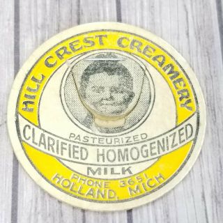 Milk Bottle Cap Pog Dairy Vintage dairy maid Holland Michigan Hillcrest creamery 3