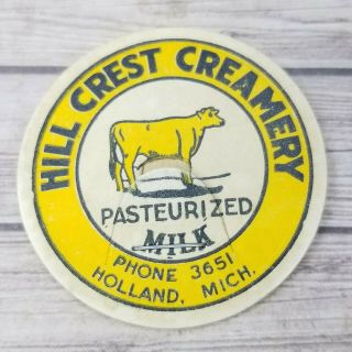 Milk Bottle Cap Pog Dairy Vintage Hillcrest creamery Holland Michigan dairy made 2
