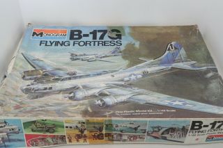 Vintage 1975 Monogram B - 17g Flying Fortress Wwii Bomber 1/48 Model Airplane Kit