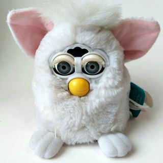 Vtg 1999 White Furby Baby Non Tiger Electronics Blue Eyes With Tags