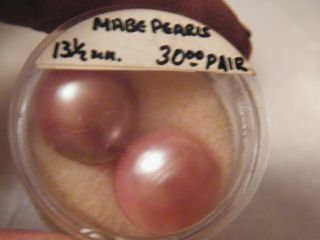 13 1/2 Mm Pink Salt Water Mabe Pearls Loose Vintage