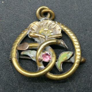 Antique Victorian Filigree Gold Filled Floral Brooch Pin (j2d)