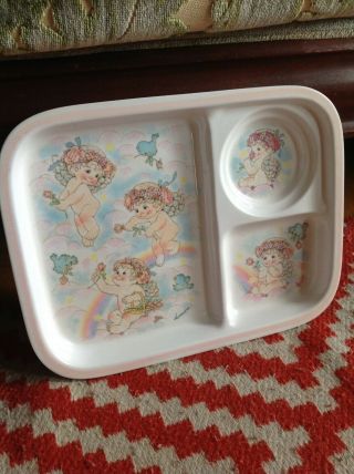 Vintage 1994 Dreamsicles Melamine Divided Sectioned Toddler Tray Plate Wow