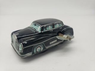 (rare) Vintage Mercedes - Benz Mb2505 Litho Tin Wind - Up Toy Made In Japan