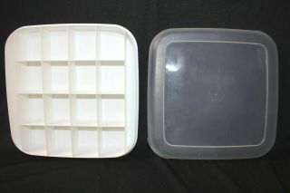 Vintage Eagle Craftstor Divided Storage Tray 18 Compartment W/ Lid 9 " Square Euc