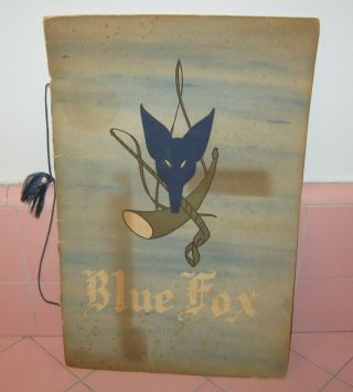 Vntg 1950s Menu Blue Fox Restaurant San Francisco Morgue Pane Vita Vino Letizia