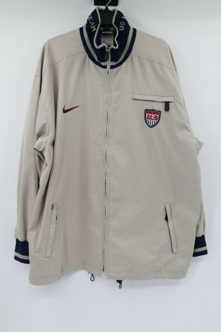 Vintage Nike Mens Size Large Us Soccer National Team Full Zip Jacket Zip Pockets