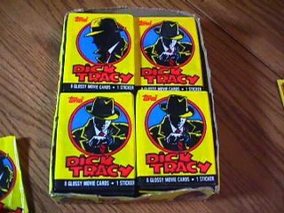 Vintage Topps Dick Tracy Trading Cards Box With 34 Wax Packs