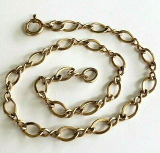Vtg 14k Gold Filled Ffd Infinity Link Chain Bracelet 1.  6 (gr) 7 - 1/8 "