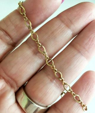 Vtg 14k Gold Filled FFD Infinity Link Chain Bracelet 1.  6 (gr) 7 - 1/8 
