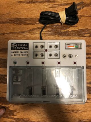 Gn Deluxe Universal Battery Charger Meter Tester Vintage Model Wy - 108