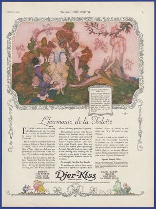 Vintage 1921 Djer - Kiss Perfume Fairies Paris Willy Pogany Art 20 