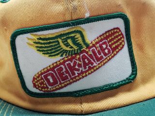 Vintage Snapback Trucker Hat Patch DEKALB Farmer Cap Feed Seed USA K - Brand 3