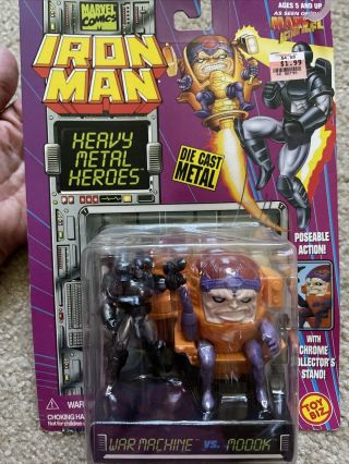 Toy Biz 1994 Iron Man Heavy Metal Heroes Steel Figures War Machine Vs Modok