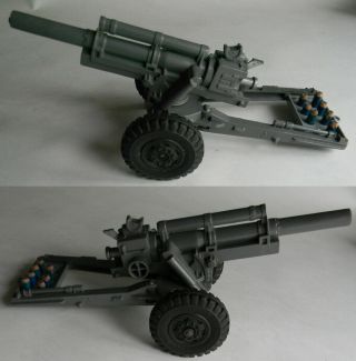 Vintage Marx Lumar 11.  75 " Mobile Howitzer Artillery Toy Field Cannon