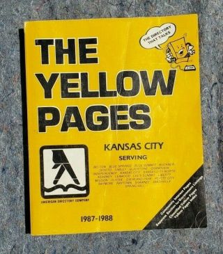 Vintage 1987 - 88 Yellow Pages Kansas City Mo & Ks Phone Book Directory Genealogy