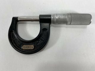 Vintage Starrett No.  436 1 Inch (1 ") Machinist Outside Micrometer Caliper Tool