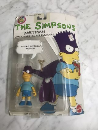 Vintage 1990 The Simpsons Bartman Action Figure Moc
