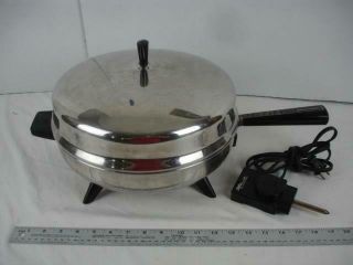 Vintage Farberware 310 - B Dome Top Electric Skillet Frying Pan Stainless Steel