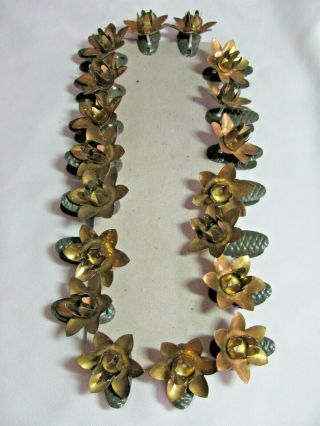 18 Vintage Christmas Tree Candle Holder Clips Metal Pinecone & Flower