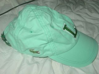 Vtg Lacoste L Embroidered Green Blue Cotton Baseball Hat Cap Sport Unisex