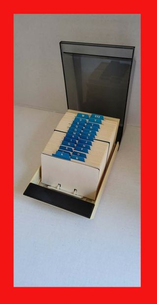 Vintage Rolodex 3x5 File System Model Vip - 35c With Blank Index Cards