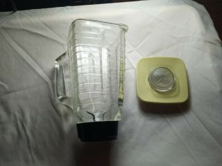 Vintage Oster Regency Kitchen Center Blender Jar Glass Pitcher W/ Lid & Blade