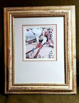 Vintage Norman Rockwell " April Fools Day 1945 " Print Matted And Framed