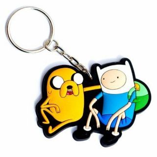 Adventure Time Finn And Jake 3 - D Rubber Keychain By Hot Properties