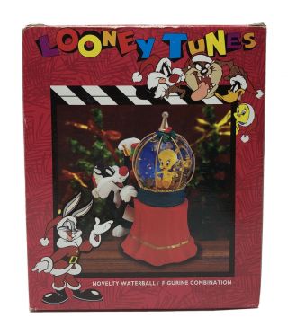 Vtg Looney Tunes Novelty Waterball Matrix 1996 Tweety Sylvester Christmas Ornamt