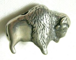 Vintage Sterling Silver 3 Dimensional Bison Buffalo Pendant