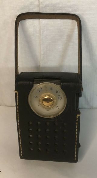 Vintage Rca Victor Model 3 Rh21g Mini Transistor Radio Am Leather Case