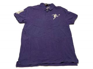 Vintage Ralph Lauren Polo Shirt Adult Large Purple White Logo Rugby Mens