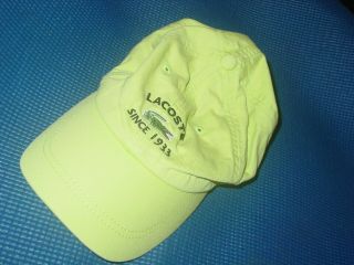 Vtg Lacoste Since 1933 Embroidered Green Cotton Baseball Hat Cap Sport Unisex