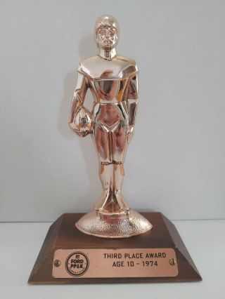 Vintage 1974 Nfl Ford Pp&k Competition Third Place Award Age10 Football Trophy