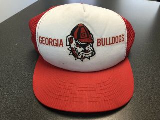 Vintage 80s 90s Georgia Bulldogs Ajd Snapback Trucker Hat Cap