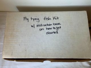 Vintage Fly Tying Kit W/vice Tools Fur Feathers Cement Wire & Instructions Look