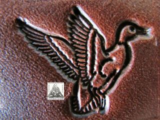 Discontinued Vintage Midas Detailed Flying Duck Bird 1 " Leather Stamp 8268