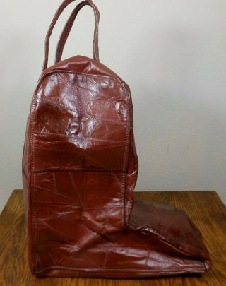 Vintage Faux Leather Western Cowboy Boot Bag