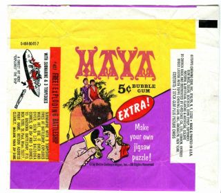 Maya Tv Show 1967 Topps Vintage 5 Cent Bubble Gum Trading Card Wrapper