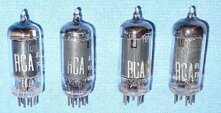 4 Rca White Label 12ba6 Radio Vacuum Tubes - Vintage Rf Amplifier Pentodes
