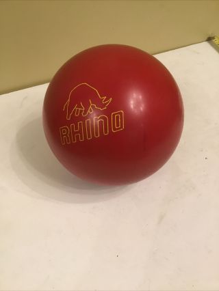 Vintage Brunswick Rhino Red Urethane Bowling Ball 15.  5 Pounds Rare Color