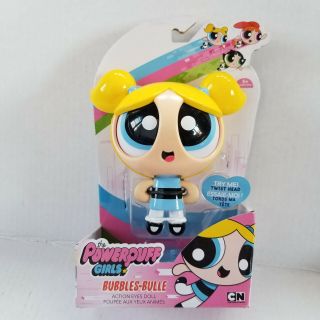 In Package Power Puff Girls - Bubble - Bulle Action Eyes Doll - 5in - Hard Plastic